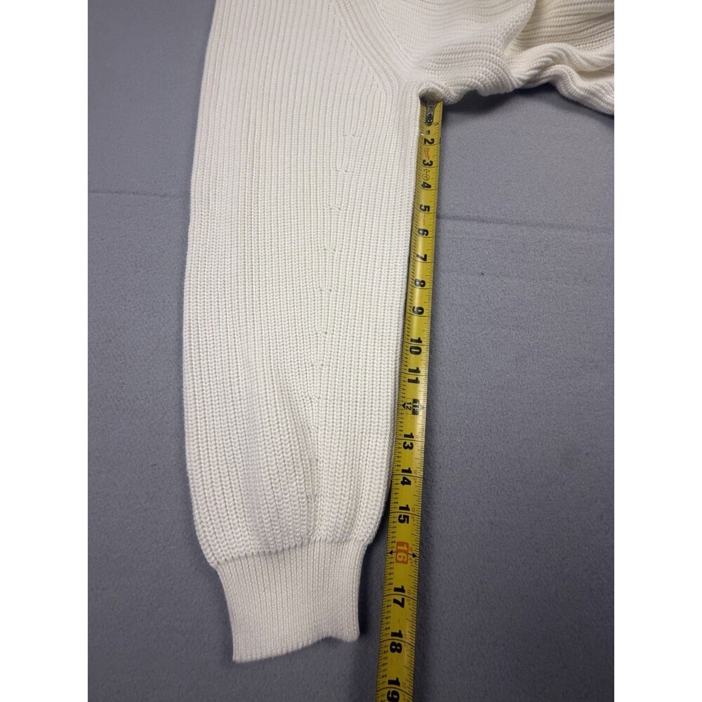 Tommy Bahama Breezy Palm Crew Neck Pullover Sweater Ivory XL Raglan Embroidered - Picture 9 of 10